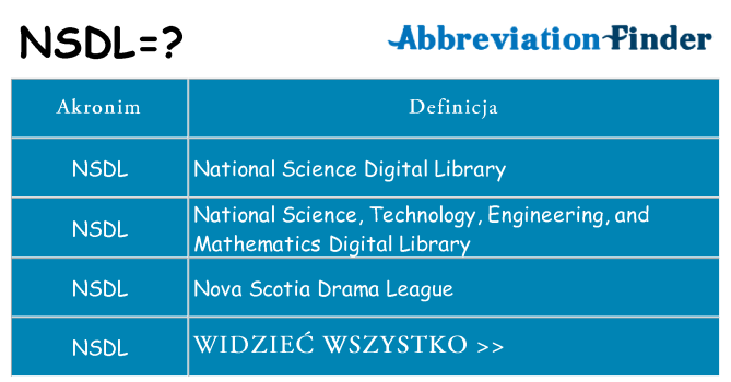 Co nsdl oznaczać
