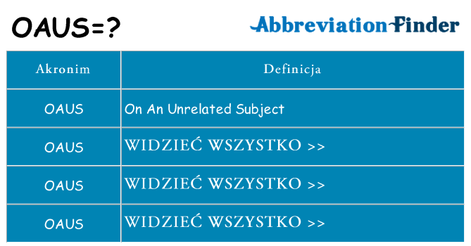 Co oaus oznaczać