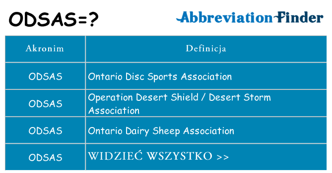 Co odsas oznaczać