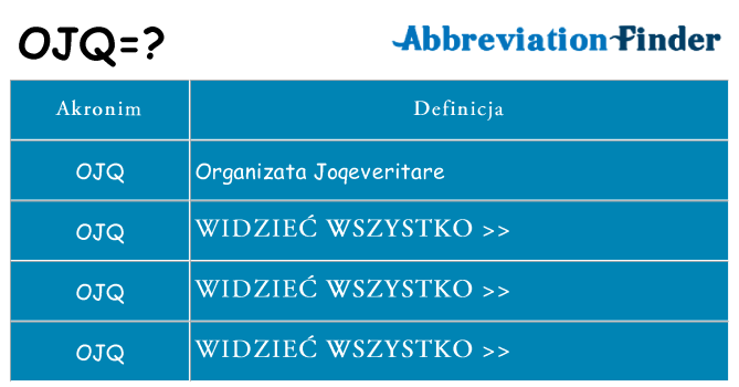 Co ojq oznaczać