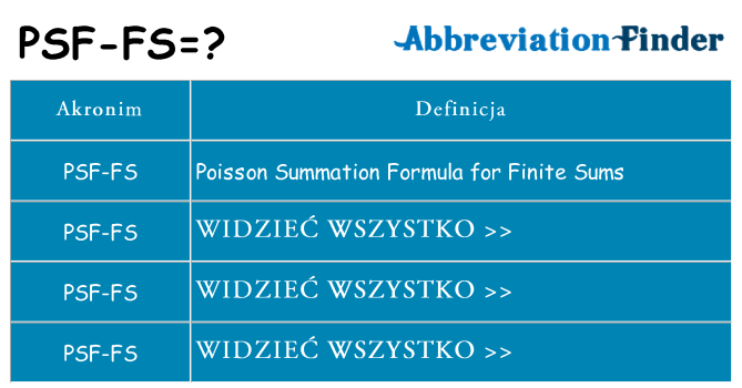 Co psf-fs oznaczać