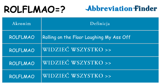 Co rolflmao oznaczać
