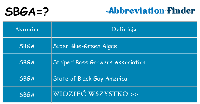 Co sbga oznaczać