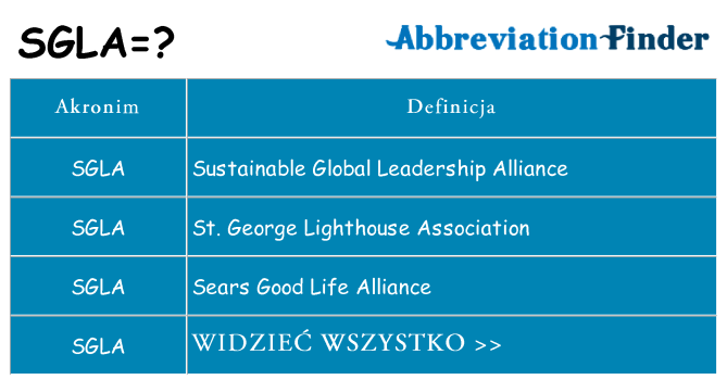 Co sgla oznaczać