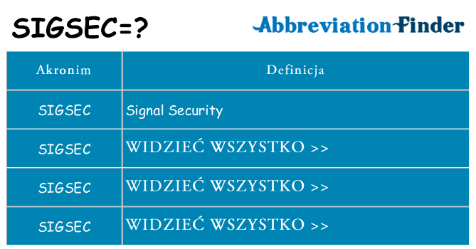 Co sigsec oznaczać