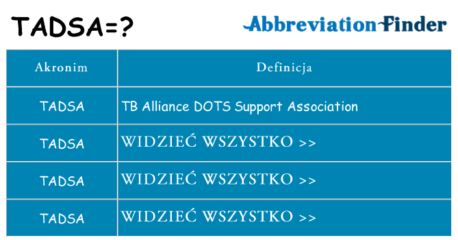 Co tadsa oznaczać
