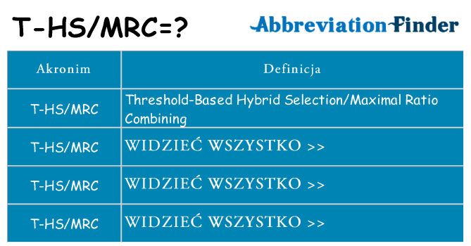 Co t-hsmrc oznaczać