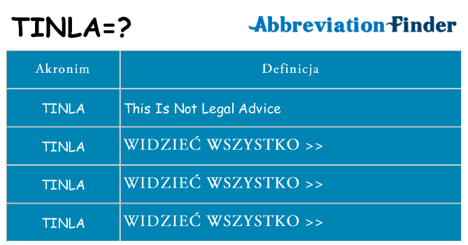 Co tinla oznaczać