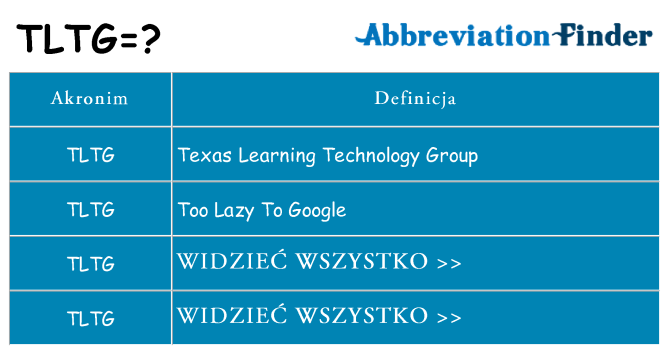 Co tltg oznaczać