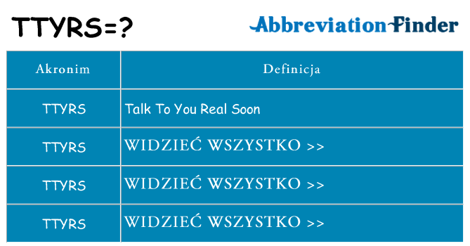 Co ttyrs oznaczać