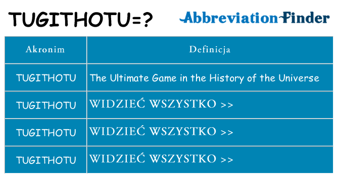 Co tugithotu oznaczać