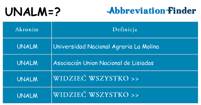 Co unalm oznaczać