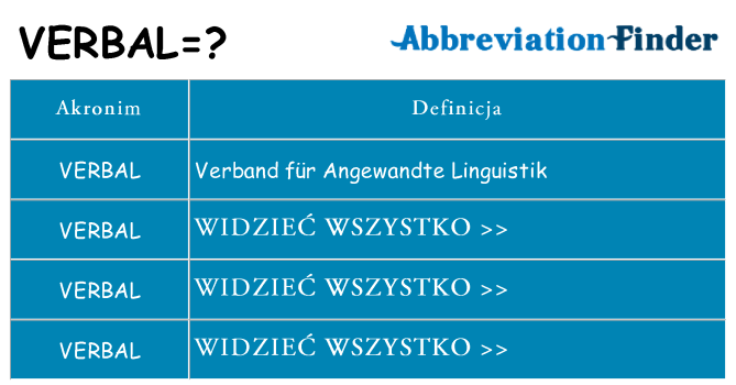 Co verbal oznaczać