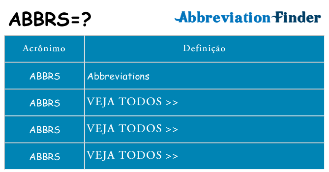 abbrs de quê