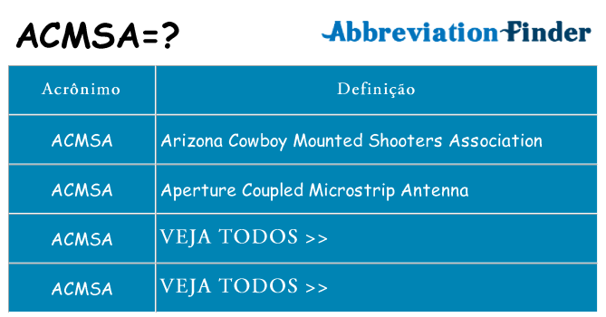 acmsa de quê