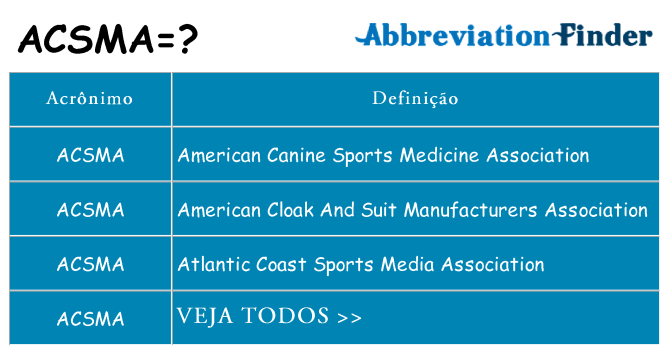 acsma de quê