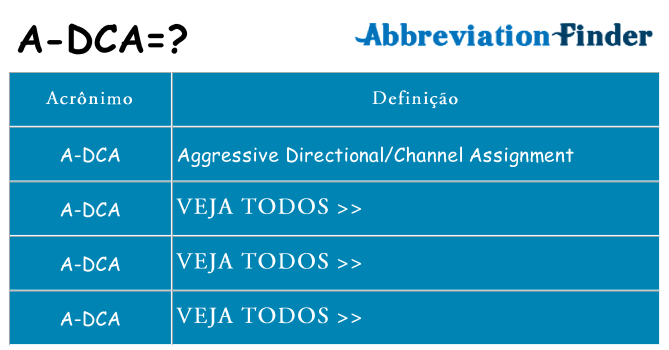 a-dca de quê