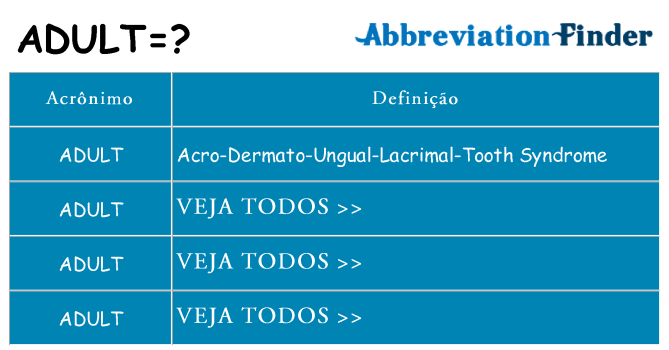 adult de quê