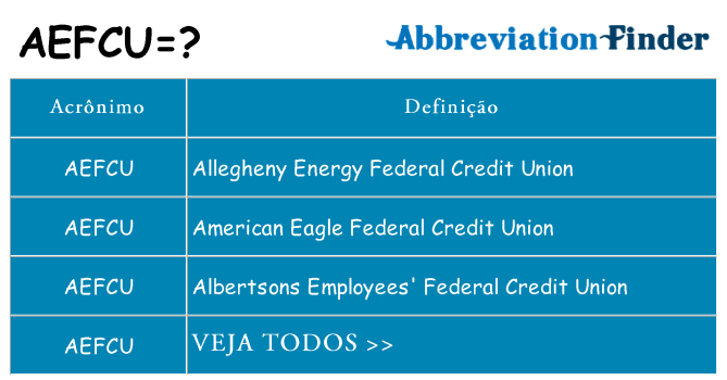 aefcu de quê