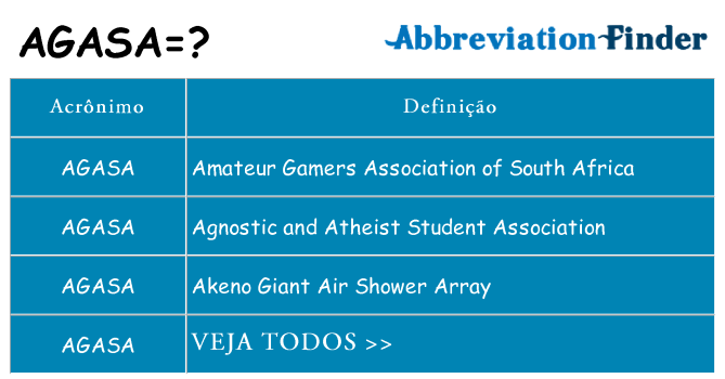 agasa de quê