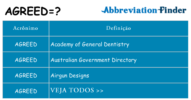 agreed de quê