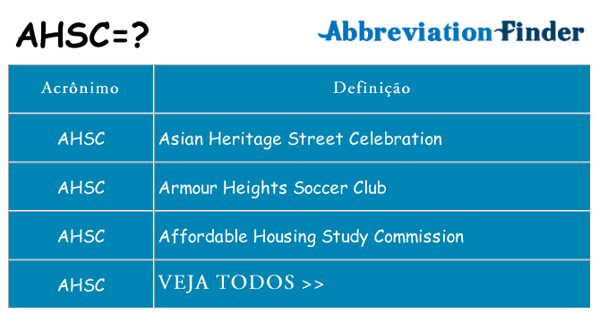 ahsc de quê