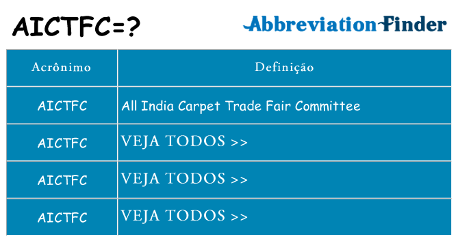 aictfc de quê