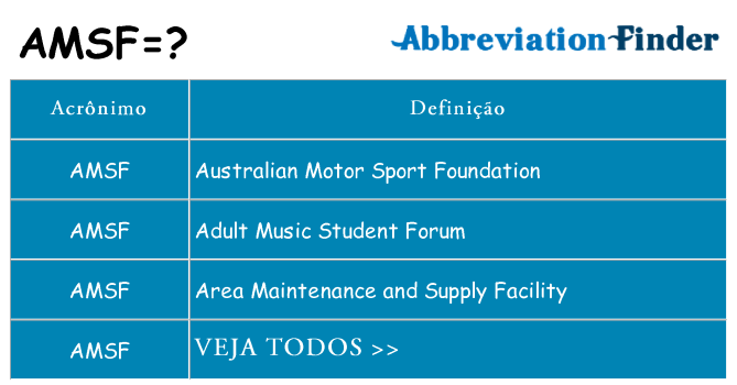 amsf de quê