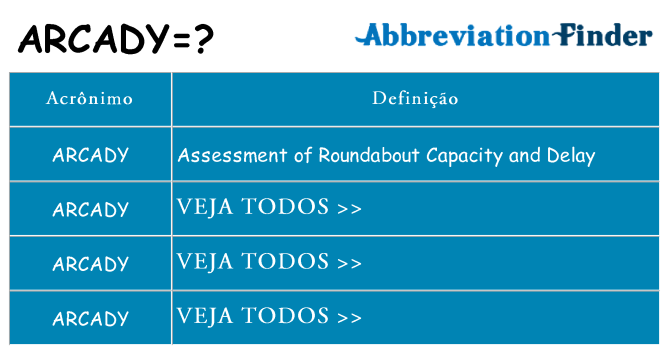 arcady de quê