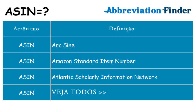 asin de quê
