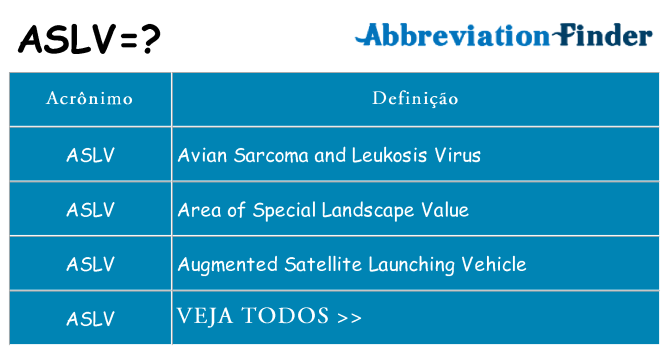 aslv de quê