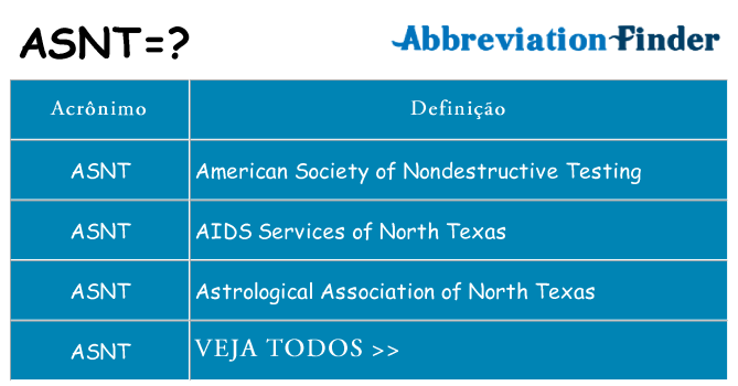 asnt de quê
