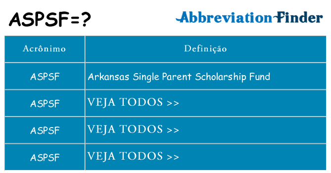 aspsf de quê