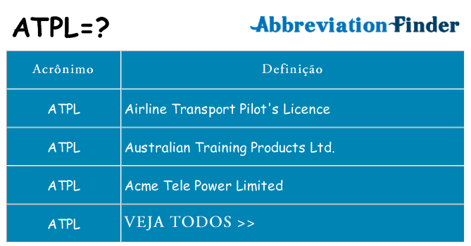 atpl de quê