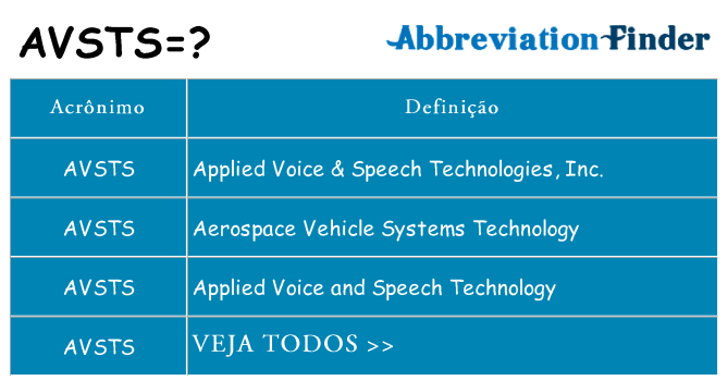 avsts de quê