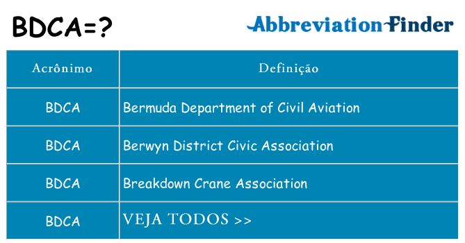 bdca de quê