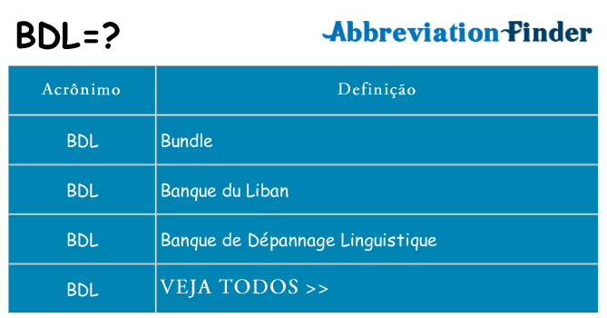 bdl de quê