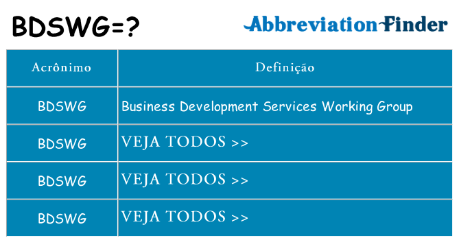 bdswg de quê