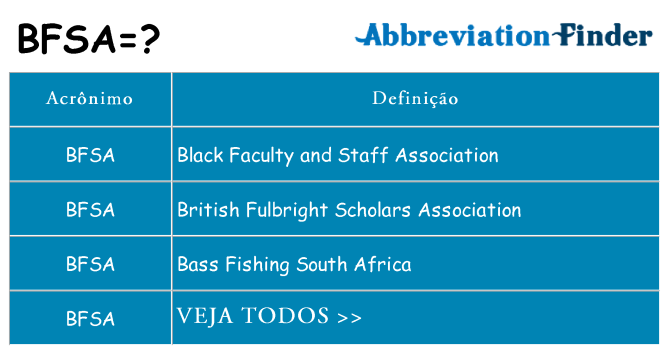 bfsa de quê
