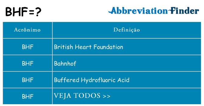 bhf de quê