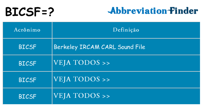 bicsf de quê