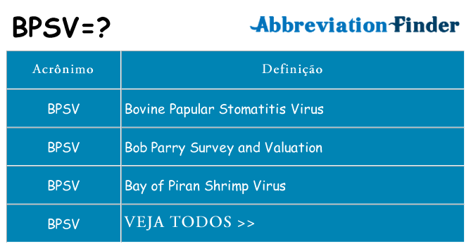 bpsv de quê