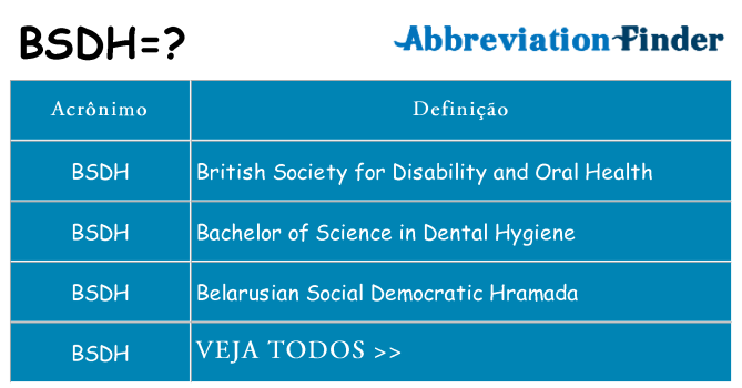 bsdh de quê