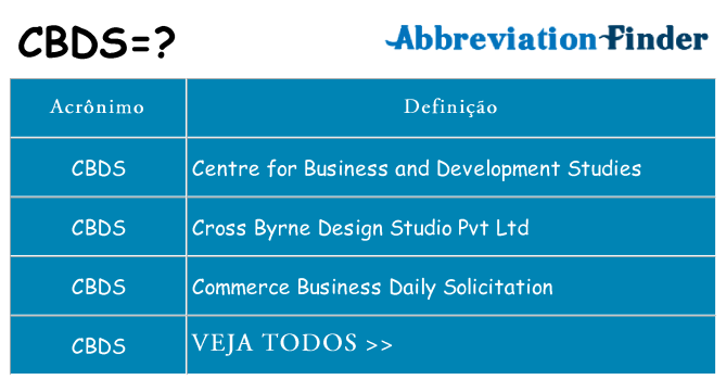 cbds de quê