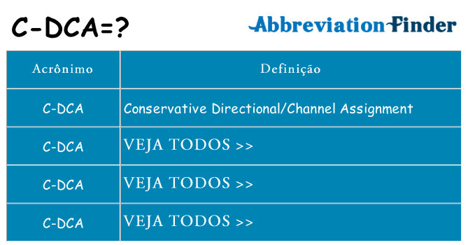 c-dca de quê
