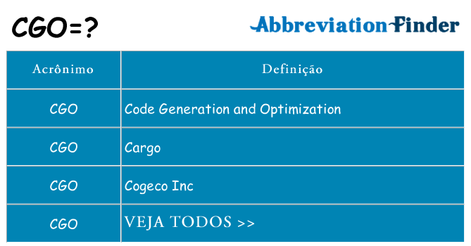 cgo de quê