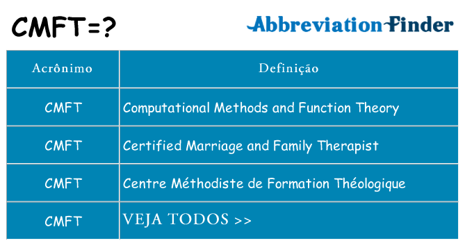 cmft de quê
