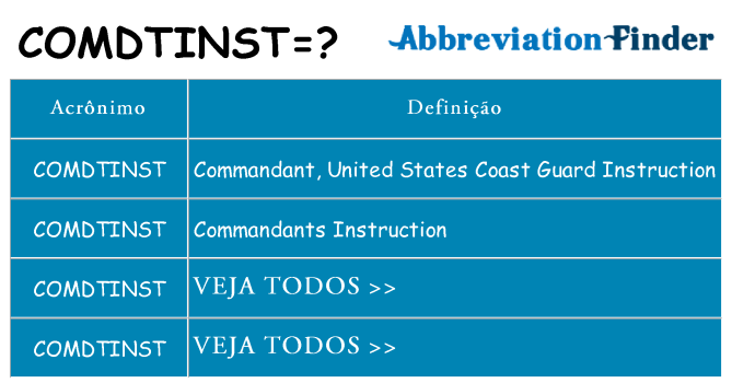 comdtinst de quê