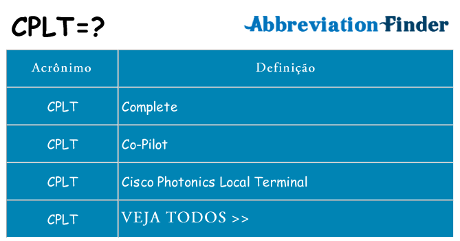 cplt de quê