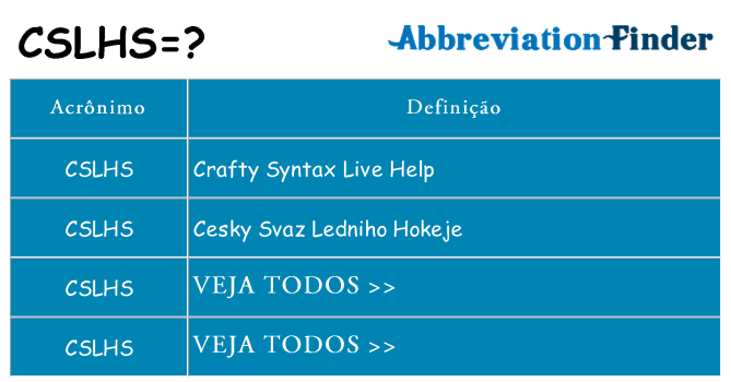 cslhs de quê